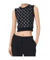 Marine Serre Crescent Moon Print Ribbed Trim Sleeveless Vest