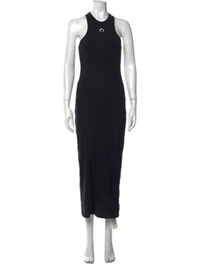 Pre-owned Marine Serre Crew Neck Long Dress In Black