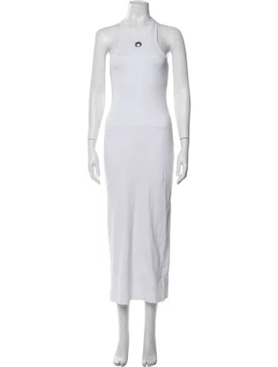 Pre-owned Marine Serre Crew Neck Long Dress In White