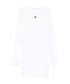 Marine Serre Ribbed Jersey Mini Dress With Long Sleeves In White