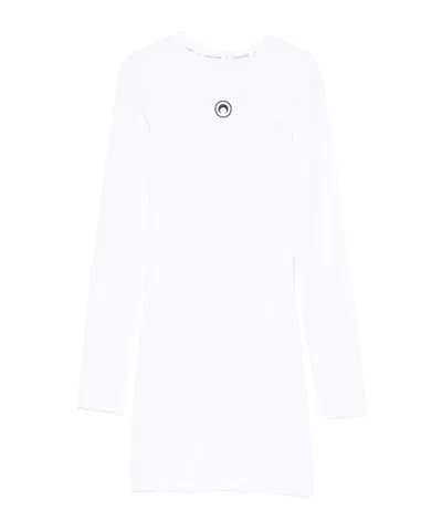 MARINE SERRE MARINE SERRE LOGO RIBBED JERSEY MINI DRESS