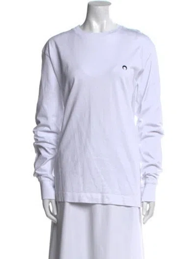 Pre-owned Marine Serre Crew Neck Long Sleeve Sweatshirt In White