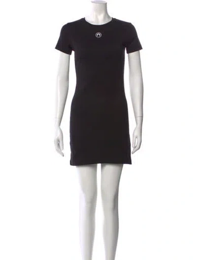Pre-owned Marine Serre Crew Neck Mini Dress W/ Tags In Black
