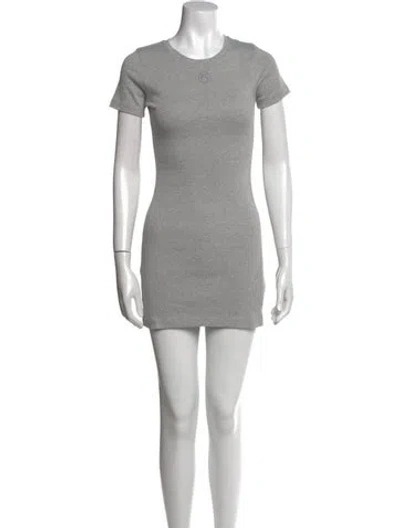 Pre-owned Marine Serre Crew Neck Mini Dress W/ Tags In Gray