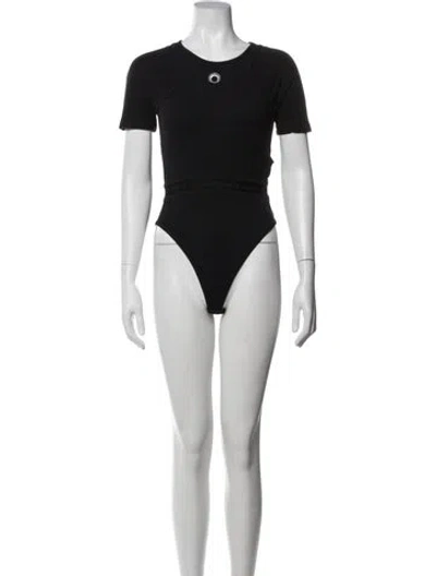 Pre-owned Marine Serre Crew Neck Short Sleeve Bodysuit In Blue
