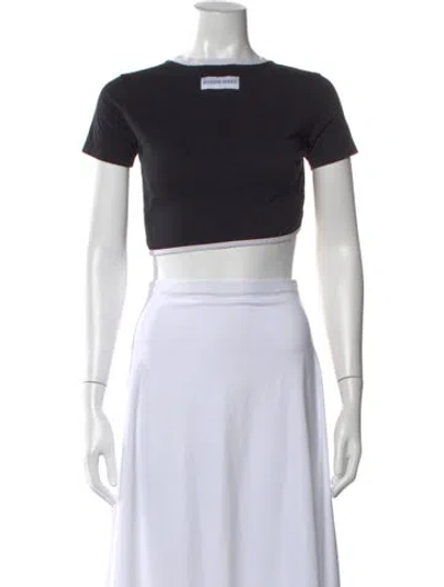 Pre-owned Marine Serre Crew Neck Short Sleeve Crop Top In White