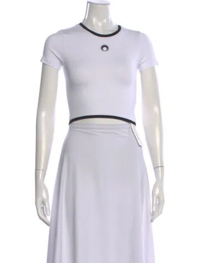 Pre-owned Marine Serre Crew Neck Short Sleeve Crop Top In White