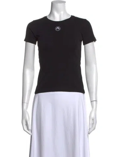 Pre-owned Marine Serre Crew Neck Short Sleeve T-shirt In Black