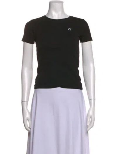 Pre-owned Marine Serre Crew Neck Short Sleeve T-shirt In Black