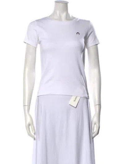 Pre-owned Marine Serre Crew Neck Short Sleeve T-shirt In White