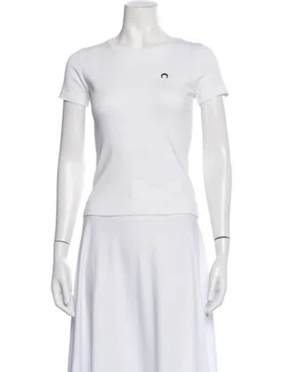 Pre-owned Marine Serre Crew Neck Short Sleeve T-shirt In White