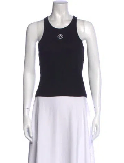 Pre-owned Marine Serre Crew Neck Sleeveless Top In Black