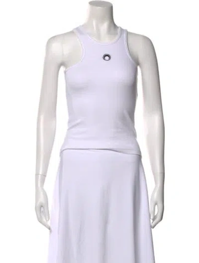 Pre-owned Marine Serre Crew Neck Sleeveless Top In White