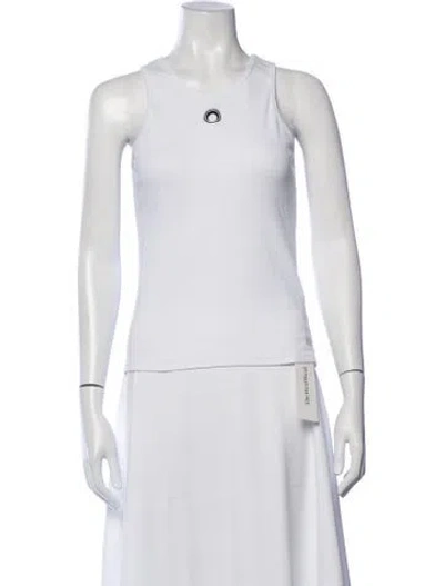 Pre-owned Marine Serre Crew Neck Sleeveless Top In White