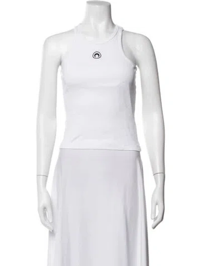 Pre-owned Marine Serre Crew Neck Sleeveless Top In White