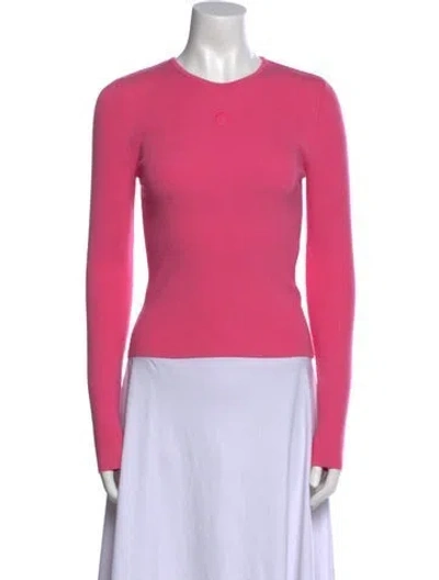 Pre-owned Marine Serre Crew Neck Sweater In Pink