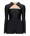Marine Serre Black Draped Jersey Open Neck T-shirt In Black