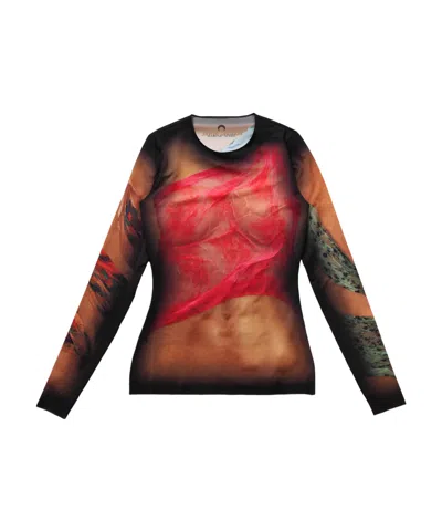 MARINE SERRE MARINE SERRE GRAPHIC PRINTED LONG-SLEEVED TOP