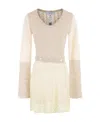 Marine Serre Crochet Mini Dress In Nude