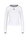 Marine Serre Cropped Fitted T-shirt With Contrast Trim In White