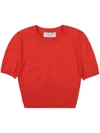 Marine Serre Cropped Knitted Top In Red