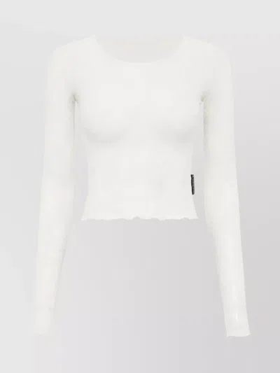 MARINE SERRE CROPPED MESH FLOCK SS TOP