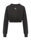 Marine Serre Moon Embroidered Cropped Knit Jumper In Black