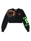 Marine Serre Cropped Sweatshirt In Black