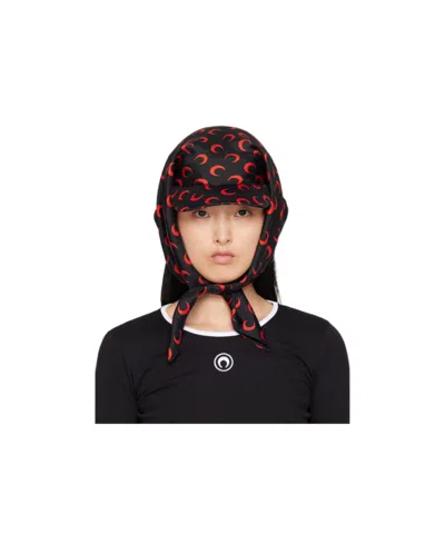 Marine Serre Curved Brim Baseball Cap In Black