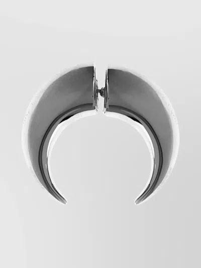 Marine Serre Curved Hoop Metallic Polished Earrings In Gray