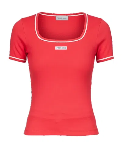 Marine Serre Cute 70s T-shirt In Red
