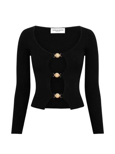 Marine Serre Cut-out Cardigan In Black