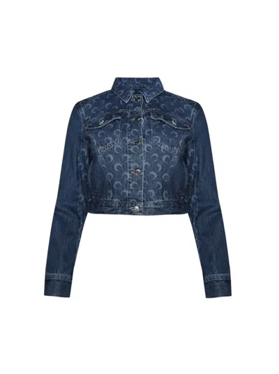 Marine Serre Deadstock Boxy Jacket In Blue
