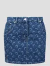 Marine Serre Moon Laser Denim Mini Skirt Clothing