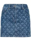 Marine Serre Moon Laser Denim Mini Skirt Clothing In Blue