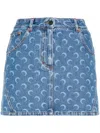 Marine Serre Moon Laser Denim Mini Skirt Clothing In Blue