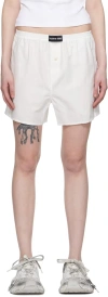 Marine Serre White Patch Shorts In Gray