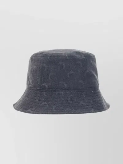 MARINE SERRE DENIM BUCKET HAT WITH MOON LASER PRINT