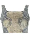 Marine Serre Regenerated Denim Top In Denim