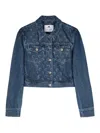 Marine Serre Deadstock Moonogram-pattern Denim Jacket In Blue
