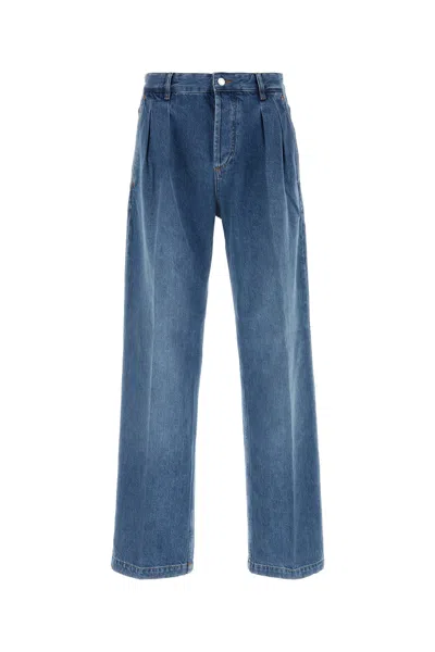 Marine Serre Moon Print Jeans In Blue