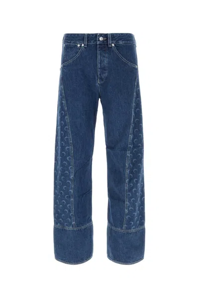 Marine Serre Denim Jeans In Blue