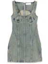 Marine Serre Denim Mini Dress In Blue
