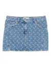 Marine Serre Moon Laser Denim Mini Skirt In Blue