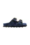 Marine Serre Monogram-print Double-buckle Sandals In Blue