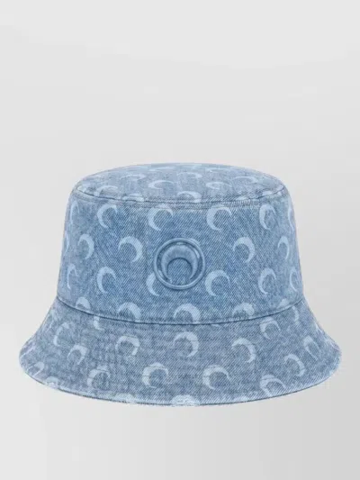 Marine Serre Denim Printed Bucket Hat In Blue