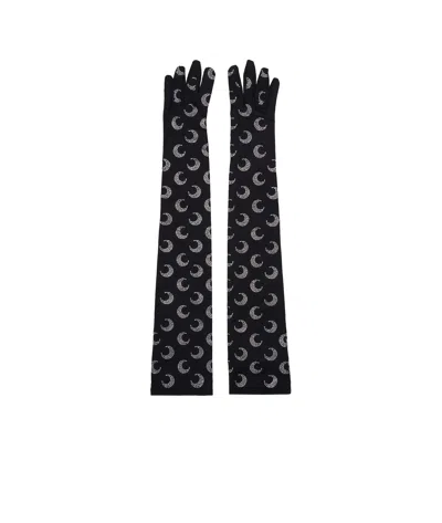 Marine Serre Diamond-encrusted Knitted Long Gloves