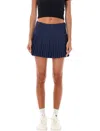 Marine Serre Pleated Mini Skirt Textured Fabric In Blue