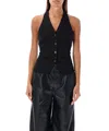 Marine Serre Moon Diamond Jacquard Top In Black