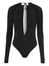 Marine Serre Draped Bodysuit In Black